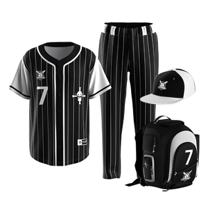 Conjunto de Uniforme de Béisbol Personalizado para Equipo, Impresión por Transferencia de Calor en la Parte Delantera, 100% Poliéster Transpirable, Manga Corta, Ropa Deportiva para Club - Product Image 1