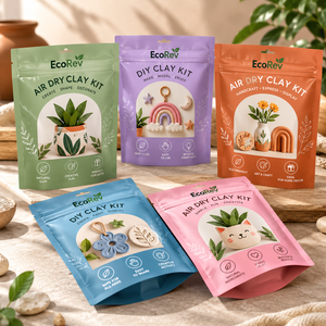EcoRev Air Dry Clay Kit Natural Non Toxic Resealable Craft Set with Zipper Top for Creative Projects and Gifts - Product Image 2