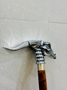 Canne de marche multifonctionnelle en bois de rose et laiton avec tête de dragon pour Halloween et Thanksgiving - Product Image 2