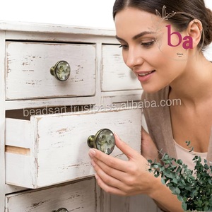 Pomo Redondo de Latón para Muebles con Cubierta de Cristal, Tirador Moderno y Ecológico para Puertas de Armarios de Dormitorio y Baño - Product Image 4