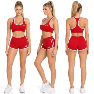 Conjunto de Yoga de 2 Piezas para Mujer Regal Three, Top Deportivo sin Mangas con Espalda Cruzada, Pantalones Cortos Deportivos Transpirables, Conjunto de Yoga de Alto Rendimiento - Product Image 5
