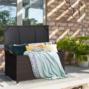 Contenitore da Esterno da 50 Galloni in Vimini e Fodera, Grande Capacità, Impermeabile, Telaio in Acciaio, Arredo da Giardino, Facile Montaggio - Product Image 3