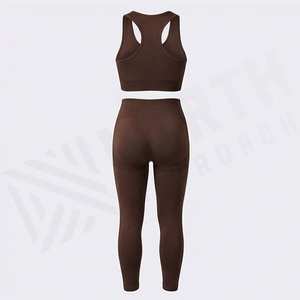 <b>Plus</b> <b>Size</b> Seamless Yoga Wear Bra Legging Set Lace <b>Belt</b> Antibacterial Workout Two Piece Gym Activewear Custom Color - Product Image 2