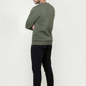 Sudadera de Cuello Redondo para Hombre, Color Verde Oliva, Tejido de Punto, Algodón, Estilo Casual, Otoño, Corte Regular 2027 - Product Image 4