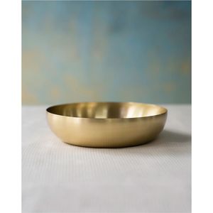 Luxury Modern Gold Brass Decorative Bowl - Brushed Metal Serving Dish for Home Decor Hotel Tableware & <b>Wedding</b> Centerpiece Bowls - Product Image 1