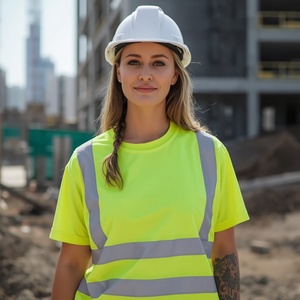 เสื้อยืดนิรภัยสะท้อนแสง ผ้าฝ้ายผสมโพลีเอสเตอร์ สวมใส่สบาย แบบลำลอง พร้อมบริการรับผลิตแบบ OEM ODM - Product Image 3