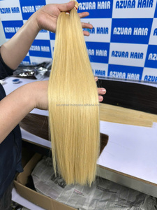 ZURA HAIR VIET NAM Extensions de cheveux humains Remy en vrac, lisses, blondes, pointes pleines, trame simple, cheveux vietnamiens décolorés - Product Image 1