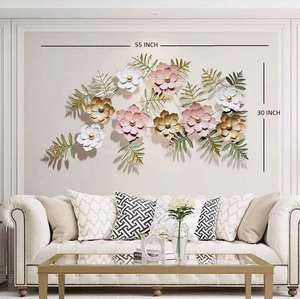 Art mural en métal de luxe fait main, art mural en métal fleuri, art mural en métal pour salon, chambre à coucher, décoration de la maison - Product Image 5