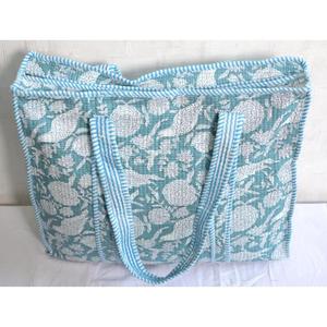 Bolso Tote de Algodón con Estampado Floral, Bolso de Hombro Acolchado Hecho a Mano en India, Bolso Boho para Mujer, Bolso de Compras - Product Image 4