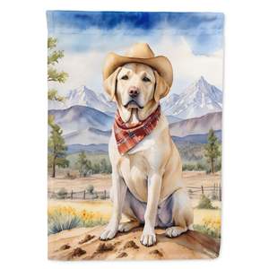 Drapeau de jardin de bienvenue du Labrador Retriever Cowboy multicolore Boîte aux lettres Drapeau de cour décoratif Bannière pour patio Oeuvre d'art pour parterres de fleurs - Product Image 1