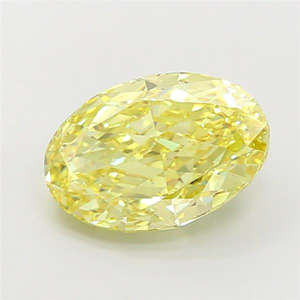 Diamant de laboratoire ovale jaune intense et vibrant, certifié CVD, pour des chefs-d'œuvre de joaillerie haut de gamme - Product Image 2