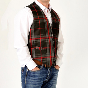 Mens Modern Tartan Check Vest Slim Fit Plaid Waistcoat For Office Wear Wedding Events Party Wear Business Casual Style Premium - Product Image 2