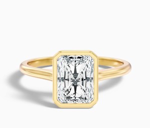 Radiant Cut Moissanite Wedding Party Engagement <b>Ring</b> <b>925</b> Sterling <b>Silver</b> White Gold Plated Dainty Minimalist <b>Ring</b> - Product Image 4