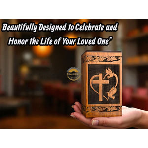 AYAANS Rosewood wooden Hand Carved Wooden Hot Selling cremation Urn <b>Box</b> for Adult Ashes Wholesale Cremation Urns (6X6X11)IN - Product Image 2