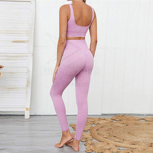 Ensemble de yoga respirant pour femme, service OEM, léger, couleur unie, écologique, séchage rapide, 2 pièces, Spandex/Polyester - Product Image 6