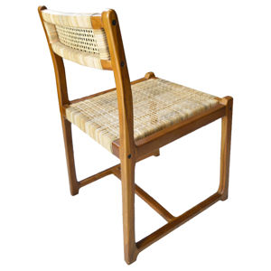 SOLOBEAT Modern Handmade Solid Wood & Natural Rattan <b>Dining</b> Table for Apartment and Villa Home <b>Furniture</b> - Product Image 1