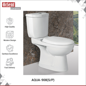Fabricant en gros vendant des toilettes WC modernes en céramique blanche à poser au sol, de conception nouvelle, en deux pièces, en vente - Product Image 3