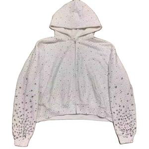 Sudadera con Capucha Personalizada para Hombre, de Alta Calidad, Corte Cuadrado, Diseño de Diamantes, Estilo Urbano, con Pedrería - Product Image 2