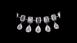 Emerald Cut Lab Grown Diamond Tennis <b>Necklace</b> <b>Set</b> in Sterling <b>Silver</b> | IGI Certified Elegant Bridal Wedding <b>Necklace</b> - Product Image 4