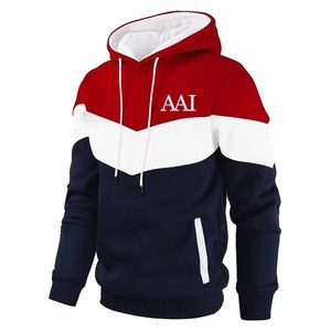 Sudadera con Capucha de Felpa para Gimnasio, 100% Poliéster, de Buena Calidad, Corte Holgado, Diseño de Bloques de Color en Contraste, Ropa Deportiva - Product Image 1
