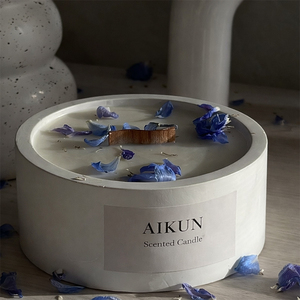 Bougie parfumée en ciment AIKUN Boutique Aromathérapie, couleur grise, pour la décoration de la maison, cadeau, spa, présentation - Product Image 4