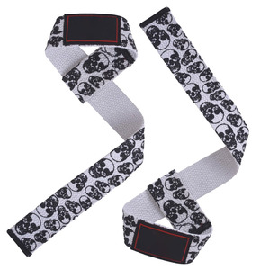 Sangles de levage en coton à motif squelette pour une meilleure adhérence, sangles de poignet rembourrées pour les passionnés de fitness et les culturistes - Product Image 2