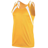 Tank Top Wanita Ultralight Pro Elite Custom Washed, Singlet Lari Dry Fit Kasual, Sablon Heat-Transfer, Pita Payet Renda