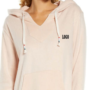 Vêtements à la mode pour femmes avec manches longues et logo personnalisable, sweat-shirt minimaliste pour femmes avec poche avant - Product Image 6