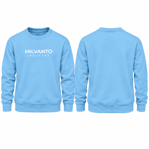 เสื้อสเวตเชิ้ตสีฟ้าสกายบลูแบบคัสตอมสำหรับทุกเพศ 350 GSM ผ้าฝ้าย 80% โพลีเอสเตอร์ 20% ผ้าฟลีซ คอกลม แบบสวมหัว สำหรับผู้ชายและผู้หญิง เสื้อกันหนาว - Product Image 1