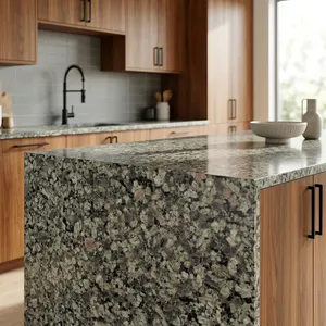 Granito Pulido Verde Manzana en Losa Grande, Piedra Natural para Encimeras, Revestimiento de Paredes, Pisos, Decoración de Escaleras para Proyectos de Construcción de Interiores - Product Image 4