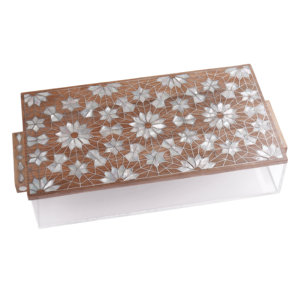 Couvercle en bois d'incrustation de nacre rectangulaire fait à la main pour le stockage des aliments RF artisanat inspiré de l'Inde - Product Image 4