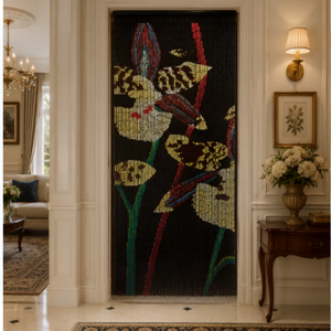 Persianas Verticales Florales de Bambú Hechas a Mano, Biombo Moderno con Cuentas, Filtro de Luz, Divisor de Ventana Corredera Ecológico - Product Image 6