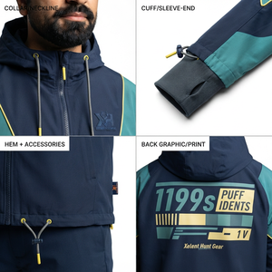 Survêtement coupe-vent personnalisé pour homme, en polyester, avec blocs de couleur, à capuche, pour le jogging, les sports de plein air, par Xelent Hunt Gear - Product Image 4