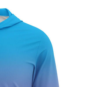 Hooded Long Sleeve Soccer Jersey Gradient Color Sublimated Moisture Wicking Unisex Adult Summer Apparel - Product Image 4