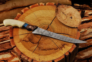 Top Damascus Steel Fillet Kitchen <b>BBQ</b> Steak Chef Knife Handmade Ambidextrous 8" Blade Multi-Purpose Extra Sharp Kitchen <b>Tool</b> - Product Image 3