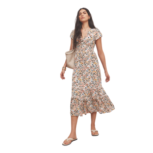 Vestido midi estampado para mujer, vestido de verano de cintura alta a la moda - Product Image 2