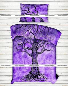 Funda de edredón de tamaño doble hecha a mano, edredón seco con estampado de árbol de la vida, sábanas de algodón, ropa de cama moderna para el hogar de consignadores indios - Product Image 4