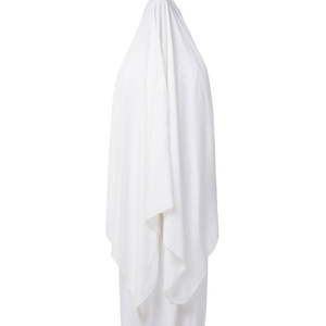 Robe longue ample en coton blanc sans manches, couleur unie, pour toutes les saisons, tenue de prière pour femmes - Product Image 1