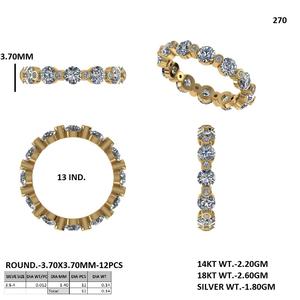 Bague Éternité Sophistiquée en Or Rose avec Diamants et Émeraudes, Bijoux de Mariage Créés en Laboratoire pour Femme - Product Image 5