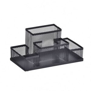 4-Compartment Metal Mesh Desk Office Stationery Pen Holder and Pencil Cup Desktop Supply Organizer - Product Image 2