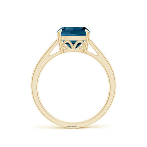 Anillo de Compromiso de Lujo con Zafiro Corte Cojín para Mujer en Oro de 10K, 14K, 18K y Plata 925, 935 - Product Image 4