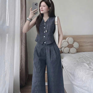 Women Skinny Collarless <b>Full</b> <b>Length</b> Long <b>Skirt</b> 2 Piece Set Casual Knitted Solid Vietnam Factory Price - Product Image 2