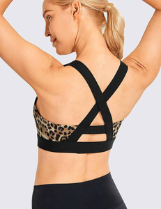 Customized Printed Seamless Comfortable Wire Free 100% Cotton Full Cup Gym Sports <b>Bra</b> Running Workout Jogging Shoulder Strap - Product Image 2