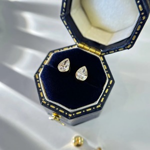 Pendientes de tuerca con corte de pera, plata 925, moissanita, joyería clásica de boda para mujer, pendientes de moda - Product Image 2