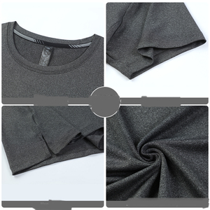 เสื้อยืดออกกำลังกายผู้ชายแบบรัดรูป OEM/ODM แห้งเร็ว ระบายอากาศได้ดี พิมพ์โลโก้ ชุดกีฬา ผ้าคอตตอนผสม - Product Image 4