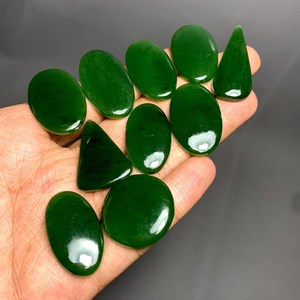 Cabujón de jade nefrita, jade verde natural de primera calidad, piedra preciosa para la elaboración de joyería. - Product Image 2