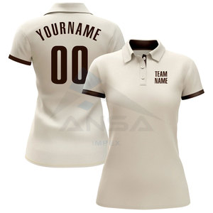 Polo de Golf Personalizado Color Crema Marrón, Transpirable y de Secado Rápido, para Entrenamiento de Golf y Uso Casual - Product Image 2