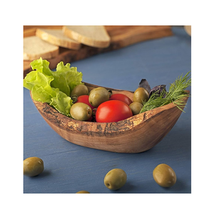 Bol en bois, motif bois naturel, bol de service décoratif pour la maison et la cuisine, design rustique, couleur naturelle - Product Image 4