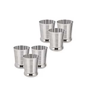 Commercial Stainless Steel Water Tumbler Set 6 Piece High Polish Metal Drinking Glass Straight Body Beverage Cup For Catering - Product Image 3