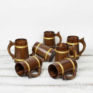 Mug à café en bois artistique de haute qualité, exporté d'Inde, article de design artisanal créatif pour boissons - Product Image 2